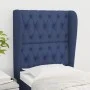 Cabecero con orejas de tela azul 83x23x118/128 cm de vidaXL, Cabeceros y pies de cama - Ref: Foro24-3118272, Precio: 85,38 €,...