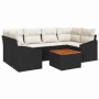Conjunto de sofás de jardín 7 pcs Negro y crema ratán sintético en Sofás de exterior | Comprar online en Foru.es