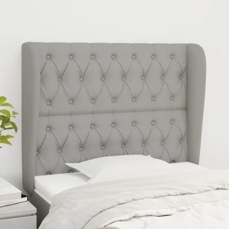 Headboard with light gray fabric ears 103x23x118/128 cm by vidaXL, Headboards and footboards - Ref: Foro24-3118282, Price: 79...