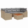 Conjunto de sofás de jardín 7 pcs Beige y Gris Claro en Sofás de exterior | Comprar online en Foru.es