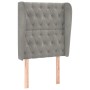 Cabecero con orejas de terciopelo gris claro 83x23x118/128 cm de vidaXL, Cabeceros y pies de cama - Ref: Foro24-3118322, Prec...