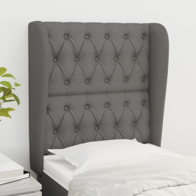Cabecero con orejas de tela gris oscuro 83x23x118/128 cm de vidaXL, Cabeceros y pies de cama - Ref: Foro24-3118267, Precio: 8...