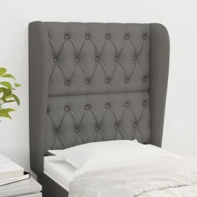 Cabecero con orejas de tela gris oscuro 83x23x118/128 cm de vidaXL, Cabeceros y pies de cama - Ref: Foro24-3118267, Precio: 8...