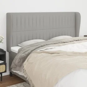 Headboard with light gray fabric ears 183x23x118/128 cm by vidaXL, Headboards and footboards - Ref: Foro24-3118208, Price: 10...