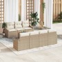 Conjunto de sofás de jardín 8 pcs Beige y Crema ratán sintético en Sofás de exterior | Comprar online en Foru.es