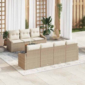 Conjunto de sofás de jardín 8 pcs Beige y Crema ratán sintético en Sofás de exterior | Comprar online en Foru.es