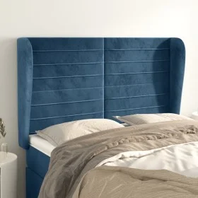 Headboard with dark blue velvet ears 147x23x118/128 cm by vidaXL, Headboards and footboards - Ref: Foro24-3118148, Price: 125...