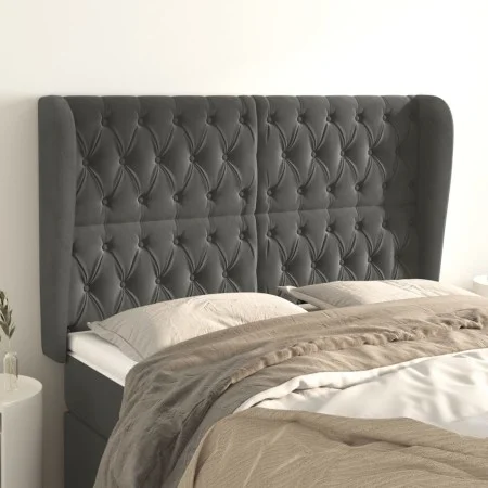 Headboard with dark gray velvet ears 147x23x118/128 cm by vidaXL, Headboards and footboards - Ref: Foro24-3118341, Price: 144...
