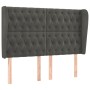 Cabecero con orejas de terciopelo gris oscuro 147x23x118/128 cm de vidaXL, Cabeceros y pies de cama - Ref: Foro24-3118341, Pr...