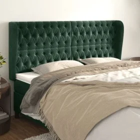 Headboard with dark green velvet ears 203x23x118/128cm by vidaXL, Headboards and footboards - Ref: Foro24-3118361, Price: 205...