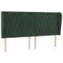 Cabecero con orejas de terciopelo verde oscuro 203x23x118/128cm de vidaXL, Cabeceros y pies de cama - Ref: Foro24-3118361, Pr...