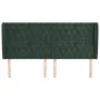Cabecero con orejas de terciopelo verde oscuro 203x23x118/128cm de vidaXL, Cabeceros y pies de cama - Ref: Foro24-3118361, Pr...