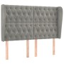 Cabecero con orejas de terciopelo gris claro 163x23x118/128 cm de vidaXL, Cabeceros y pies de cama - Ref: Foro24-3118346, Pre...