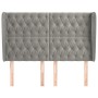 Cabecero con orejas de terciopelo gris claro 163x23x118/128 cm de vidaXL, Cabeceros y pies de cama - Ref: Foro24-3118346, Pre...