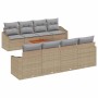 Conjunto de sofá de jardín 7 pcs beige y gris claro en Sofás de exterior | Comprar online en Foru.es