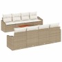 Conjunto de sofá de jardín 7 pcs Beige y blanco en Sofás de exterior | Comprar online en Foru.es