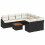 Conjunto de sofás de jardín 9 pcs Negro y crema ratán sintético en Sofás de exterior | Comprar online en Foru.es