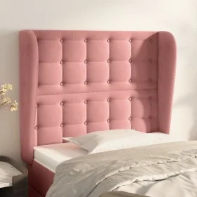 Headboard with pink velvet ears 93x23x118/128 cm by vidaXL, Headboards and footboards - Ref: Foro24-3118431, Price: 96,09 €, ...