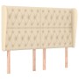Cabecero con orejas de tela color crema 163x23x118/128 cm de vidaXL, Cabeceros y pies de cama - Ref: Foro24-3118303, Precio: ...