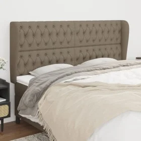 Cabecero con orejas de tela gris taupe 203x23x118/128 cm de vidaXL, Cabeceros y pies de cama - Ref: Foro24-3118318, Precio: 1...