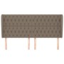 Cabecero con orejas de tela gris taupe 203x23x118/128 cm de vidaXL, Cabeceros y pies de cama - Ref: Foro24-3118318, Precio: 1...