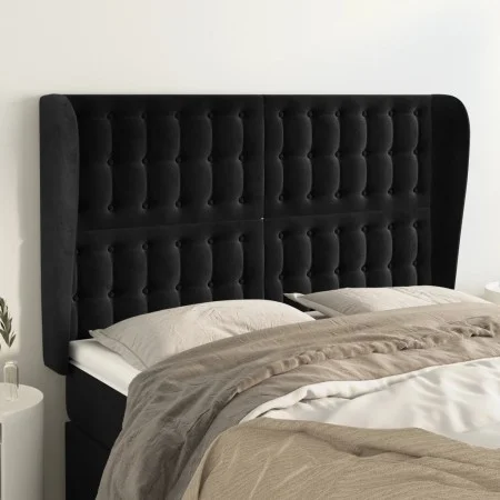Kopfteil mit Ohren aus schwarzem Samt, 147 x 23 x 118/128 cm von vidaXL, Kopf- und Fußteile - Ref: Foro24-3118440, Preis: 163...