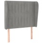 Cabecero con orejas de terciopelo gris claro 103x23x118/128 cm de vidaXL, Cabeceros y pies de cama - Ref: Foro24-3118236, Pre...
