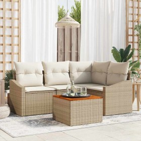 Conjunto de sofás de jardín 5 pcs Beige y Crema ratán sintético en Sofás de exterior | Comprar online en Foru.es
