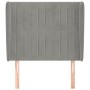 Cabecero con orejas de terciopelo gris claro 103x23x118/128 cm de vidaXL, Cabeceros y pies de cama - Ref: Foro24-3118236, Pre...