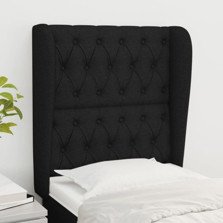 Cabecero con orejas de tela negro 83x23x118/128 cm de vidaXL, Cabeceros y pies de cama - Ref: Foro24-3118268, Precio: 86,07 €...