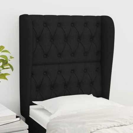 Headboard with black fabric ears 83x23x118/128 cm by vidaXL, Headboards and footboards - Ref: Foro24-3118268, Price: 85,28 €,...