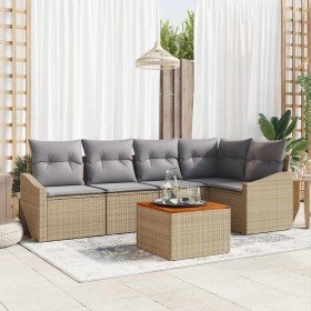 Conjunto de sofás de jardín 6 pcs Beige y Gris Claro en Sofás de exterior | Comprar online en Foru.es