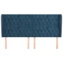 Cabecero con orejas de terciopelo azul oscuro 183x23x118/128 cm de vidaXL, Cabeceros y pies de cama - Ref: Foro24-3118356, Pr...