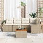 Conjunto de sofá de jardín 6 pcs Beige y blanco en Sofás de exterior | Comprar online en Foru.es