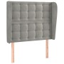 Cabecero con orejas de terciopelo gris claro 93x23x118/128 cm de vidaXL, Cabeceros y pies de cama - Ref: Foro24-3118426, Prec...