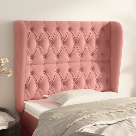 Cabecero con orejas de terciopelo rosa 93x23x118/128 cm de vidaXL, Cabeceros y pies de cama - Ref: Foro24-3118333, Precio: 91...