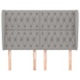 Cabecero con orejas de tela gris claro 163x23x118/128 cm de vidaXL, Cabeceros y pies de cama - Ref: Foro24-3118298, Precio: 1...