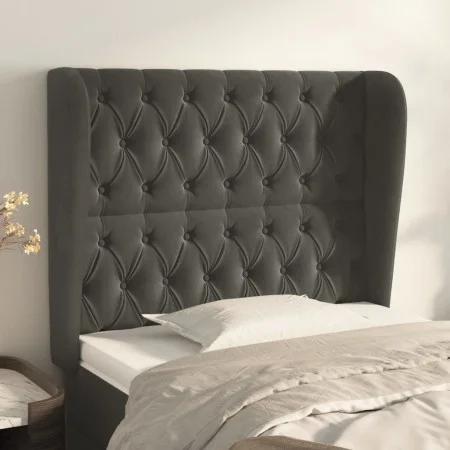 Headboard with dark gray velvet ears 103x23x118/128 cm by vidaXL, Headboards and footboards - Ref: Foro24-3118335, Price: 88,...