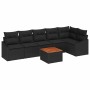Conjunto de sofás de jardín 7 pcs Negro ratán sintético en Sofás de exterior | Comprar online en Foru.es