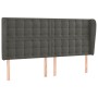 Cabecero con orejas de terciopelo gris oscuro 183x23x118/128 cm de vidaXL, Cabeceros y pies de cama - Ref: Foro24-3118451, Pr...