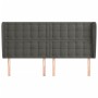 Cabecero con orejas de terciopelo gris oscuro 183x23x118/128 cm de vidaXL, Cabeceros y pies de cama - Ref: Foro24-3118451, Pr...