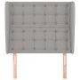 Headboard with light gray fabric ears 93x23x118/128 cm by vidaXL, Headboards and footboards - Ref: Foro24-3118372, Price: 75,...
