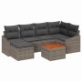 Conjunto de sofás de jardín 7 pcs Gris ratán sintético en Sofás de exterior | Comprar online en Foru.es