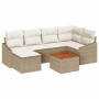 Conjunto de sofás de jardín 7 pcs Beige y Crema ratán sintético en Sofás de exterior | Comprar online en Foru.es
