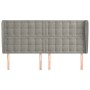 Cabecero con orejas de terciopelo gris claro 203x23x118/128 cm de vidaXL, Cabeceros y pies de cama - Ref: Foro24-3118456, Pre...