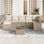 Conjunto de sofá de jardín 8 pcs Beige y blanco en Sofás de exterior | Comprar online en Foru.es