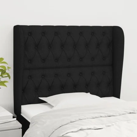 Headboard with black fabric ears 103x23x118/128 cm by vidaXL, Headboards and footboards - Ref: Foro24-3118284, Price: 88,52 €...