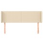 Cabecero de tela color crema 147x16x78/88 cm de vidaXL, Cabeceros y pies de cama - Ref: Foro24-3118491, Precio: 69,38 €, Desc...