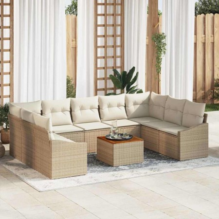 Conjunto de sofás de jardín 10 pcs Beige y Crema en Sofás de exterior | Comprar online en Foru.es
