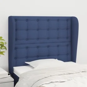 Kopfteil mit blauen Stoffohren 93x23x118/128 cm von vidaXL, Kopf- und Fußteile - Ref: Foro24-3118378, Preis: 78,47 €, Rabatt: %